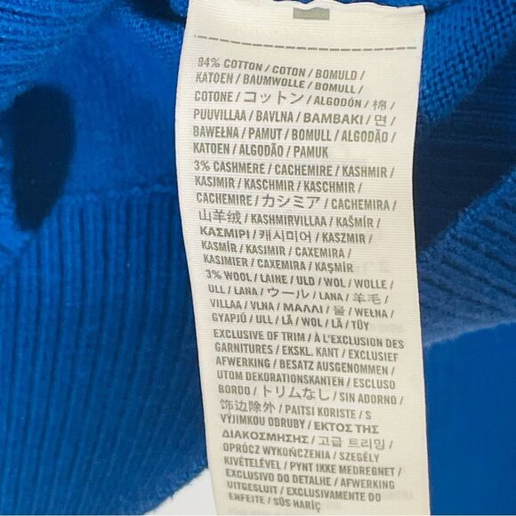 Abercrombie & Fitch Cashmere Wool Blend Blue Moose Muscle V Neck Sweater Size M - Picture 4 of 7